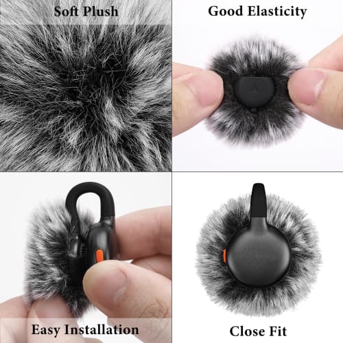 Geekria Fur Mic Windscreen for Creators, Compatible with Hollyland Lark M2S, Dead Cat Microphone Wind Muff, Microphone Windshield, Wind Jammer, Furry