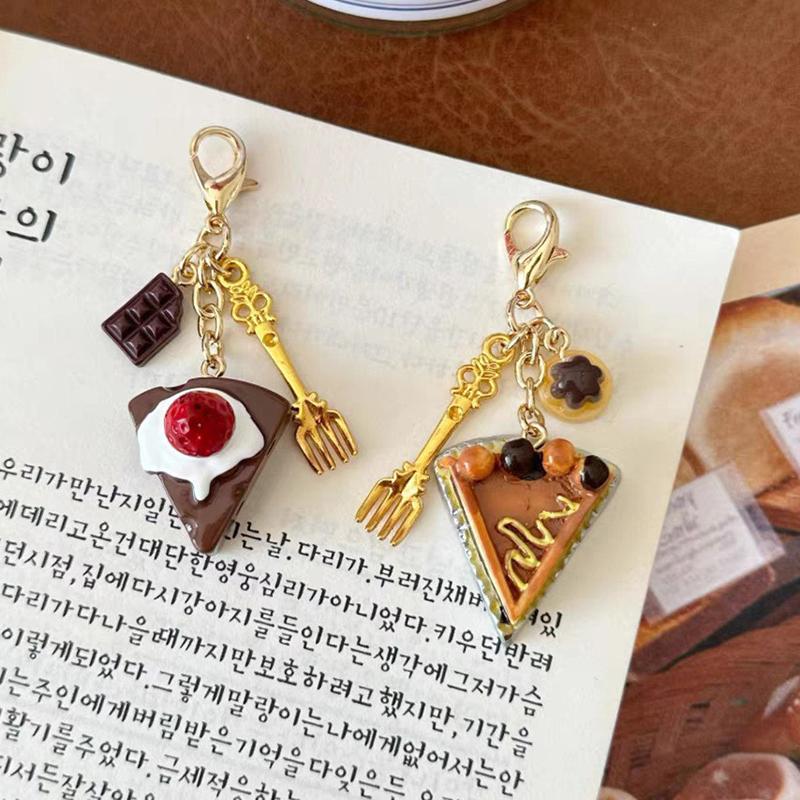 Creative Unique Doughnut Bread Coffee Phone Charm Strap Pendant Lanyard Simulated Food Toys Keychain Bag Accessories Gift