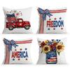 4pcs/set Independence Day Celebration Cushions Pillowcase Polyester Cushion Cover Throw Pillow Pillowcover Home Car Sofa Decor