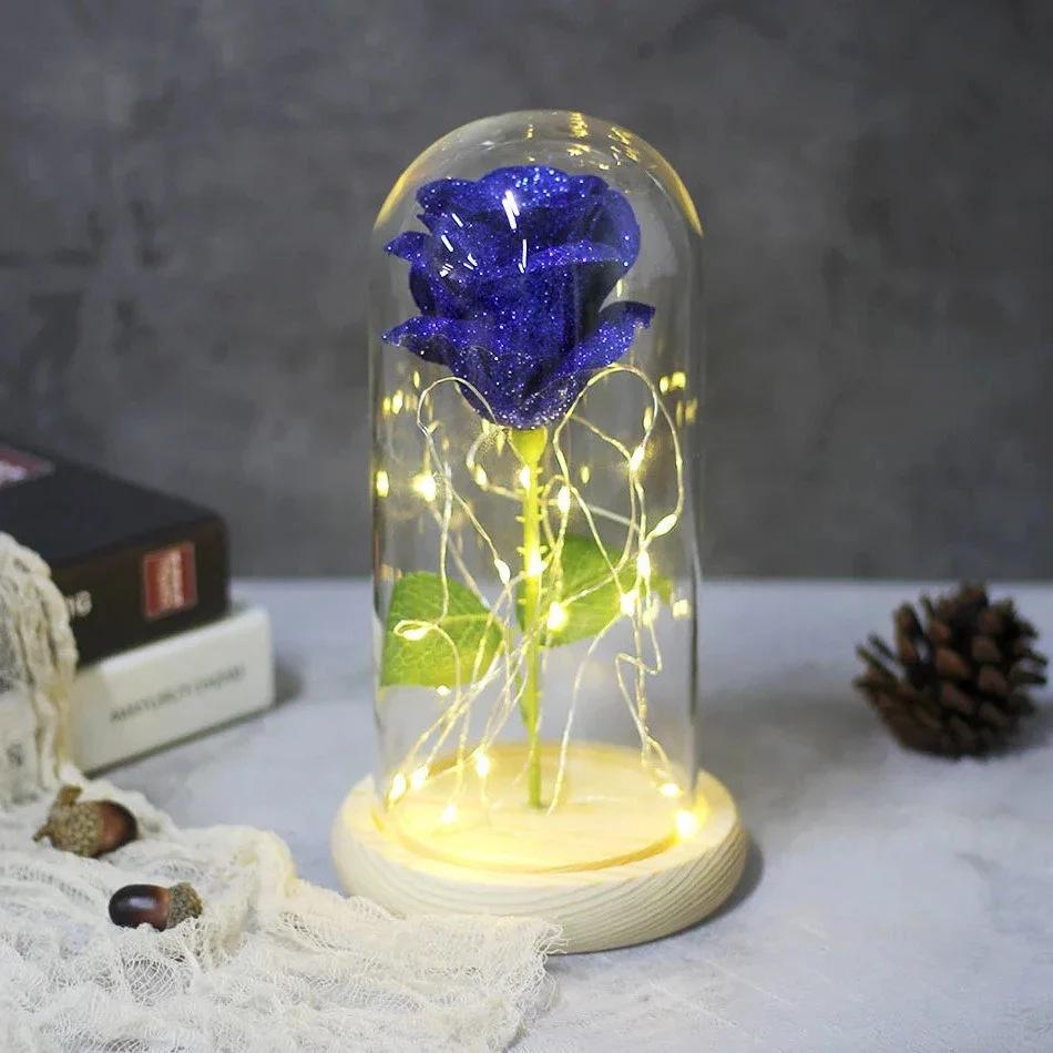 Beauty And The  Rose Energy-Saving Rose Gift Light Up Rose Artificial For Birthday Anniversary Weddings