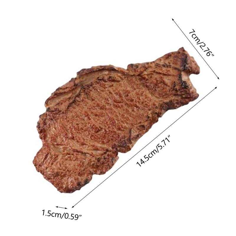 Artificial Pork Steak Simulation Meat Food Fake Meat Roasting Beef for Kitchen Markets Display Photography Props