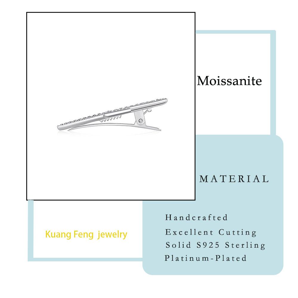 1pc Star Shaped 925 Sterling Silver Hair Clip Platinum Plated Moissanite Pendant Charm Geometric Design for Women Factory