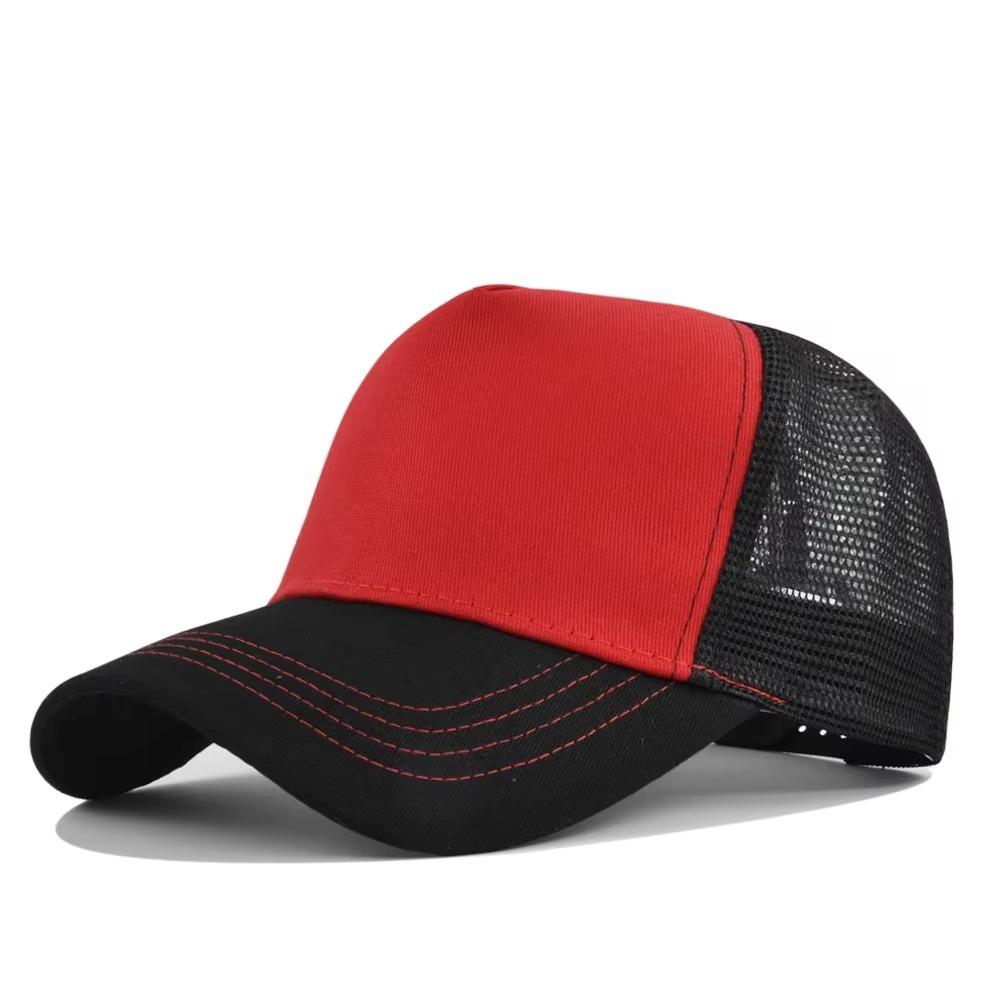 Fashion 5 Panels Baseball Cap Solid Color Mesh Cap Breathable Sun Hats