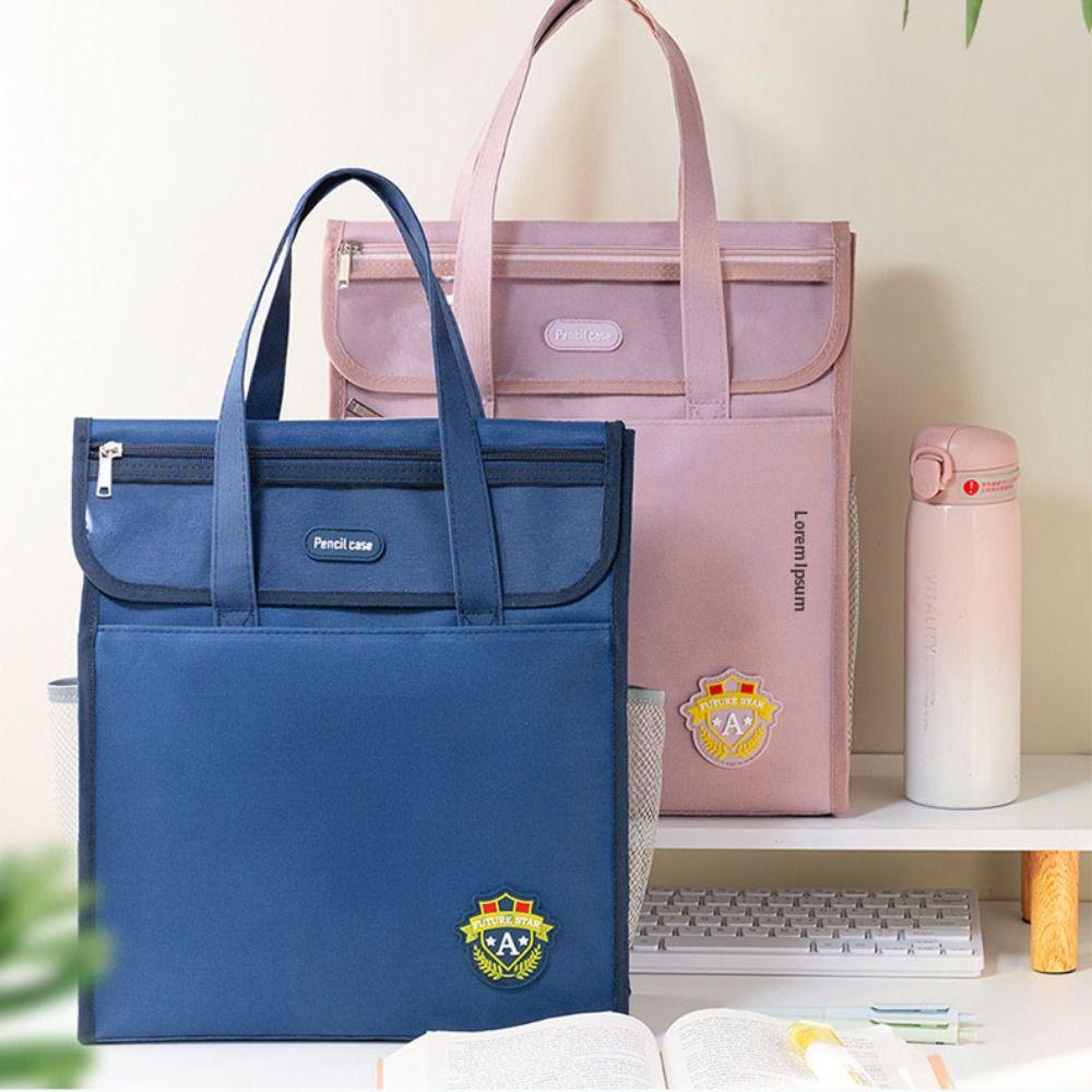 Lightweight Oxford Cloth Handbags Solid Color Student Book Shoulder Bag Canvas Tote Bags  Teenager