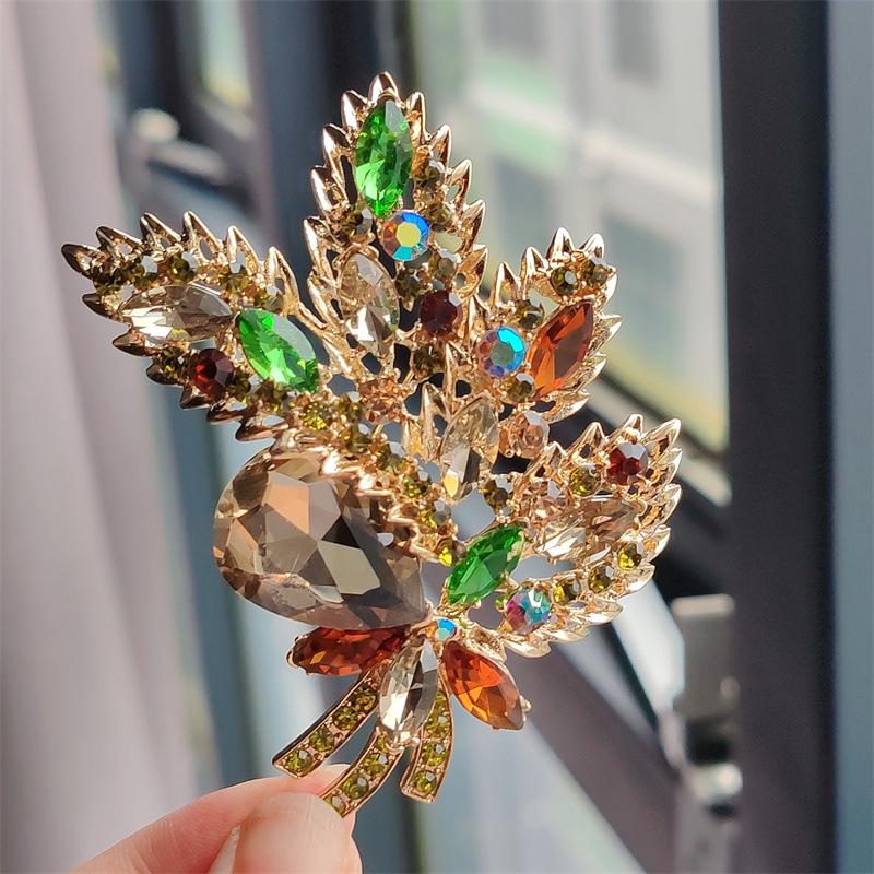 Broche en verre cristal haut de gamme, corsage de fleurs personnalisé, pendentif multifonction, accessoires vestimentaires