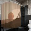 1Pc Bathroom Shower Curtain, Desert Adventure, Bright Sun Shower Curtain, With 12 Hooks, Bathroom Curtain For Home Decor