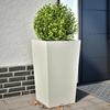 VidaXL Planters 2 Pcs White 45x45x75 Cm Steel, Outdoor Planter, Flower Box, Garden Box, Planter 851097