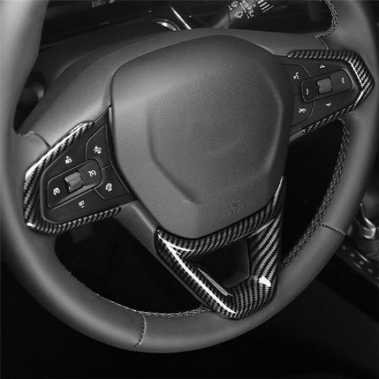 Carbon Fiber Steering Wheel Decor Cover Trim For Chevrolet Trax 2023 2024 2025