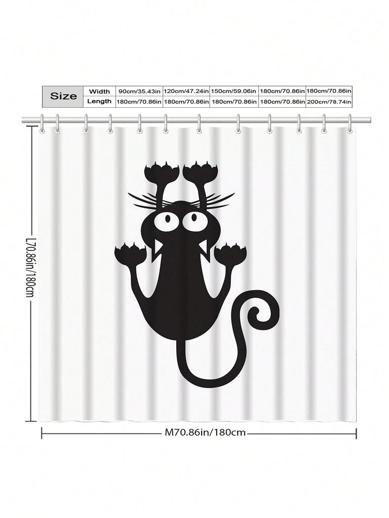 Playful Cat Shower Curtain: Embrace the Fun Design, Soft Fabric, and Whimsical Vibes for Your Quirky Bathroom
