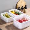 Transparent Double-Layer Kitchen Drainer and Fresh-Keeping Box for Vegetables and Fruits
