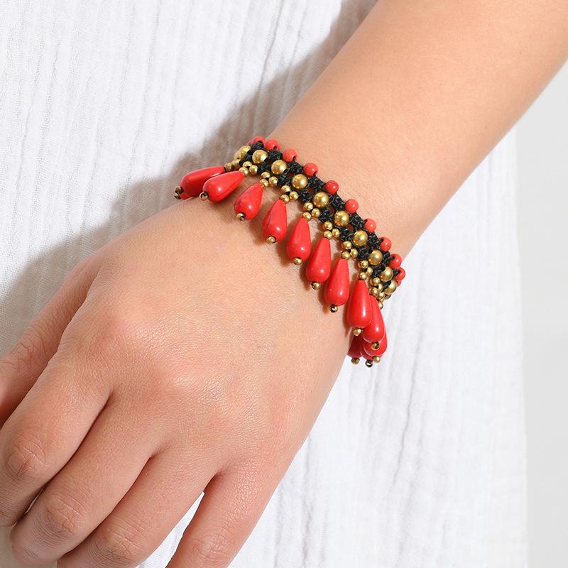 Bohemian Woven Bell Bracelet Niche Retro Personalized Vacation Wind Hand Rope Exotic Accessories Women