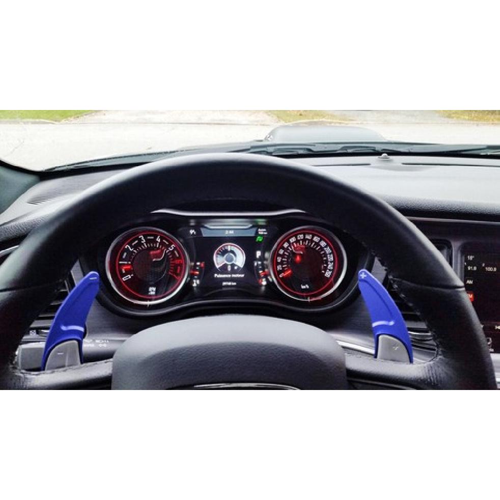 Blue CNC Billet Steering Wheel Paddle Shifter Extension Cover For Dodge Chrysler