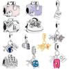 Travel Bag Passport Airplane Suitcase Charm Beads Dangle Fit Silver Bracelet Necklace Beads For Diy Jewelry Women Gift