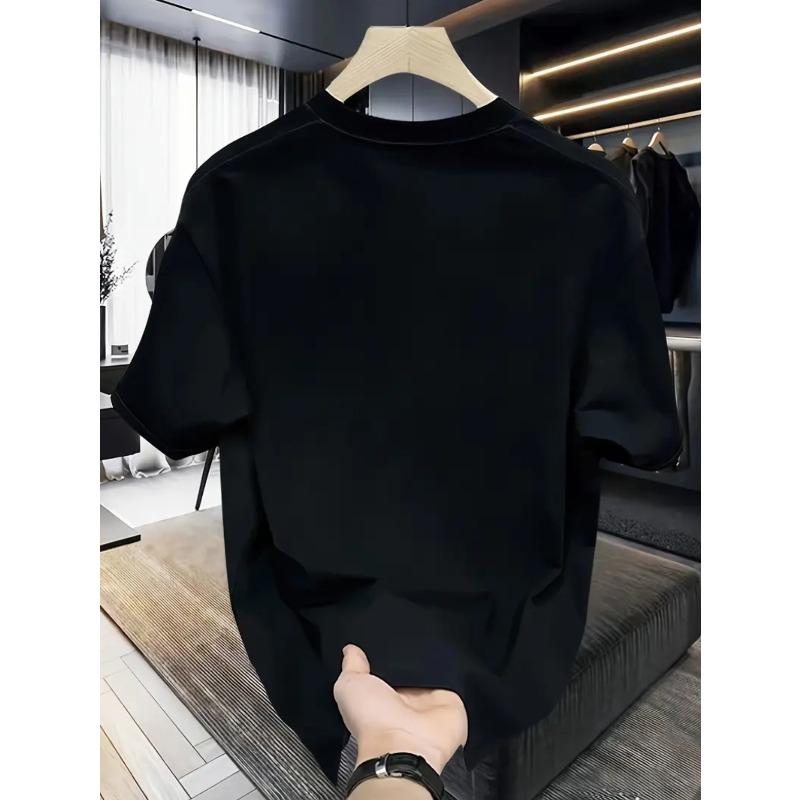 European Sizes Men's Casual Summer T-Shirt Short Sleeve Fashion Simple Street Style European and American Fashion Couple