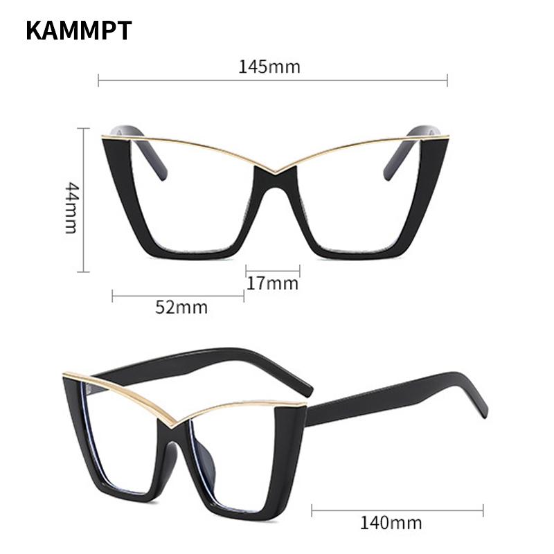 Oversized Cat Eye Glasses Women Trendy Vintage Blue Light Blocking Eyewear Brand Design Chic Non-prescription Eyeglasses