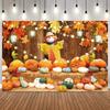 Otoño Caída Hojas de Arce Fotografía Fondo Fiesta Infantil Brillo Camino Cosecha Calabaza Bosque Decoración Fondo Props13