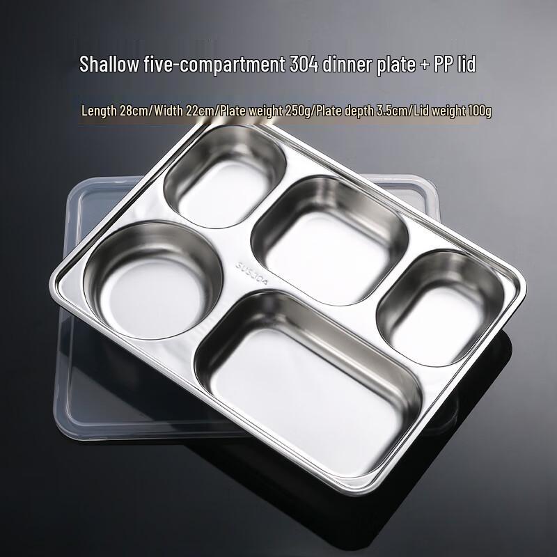Stainless Steel Partitioned Lunch Box with Lid
