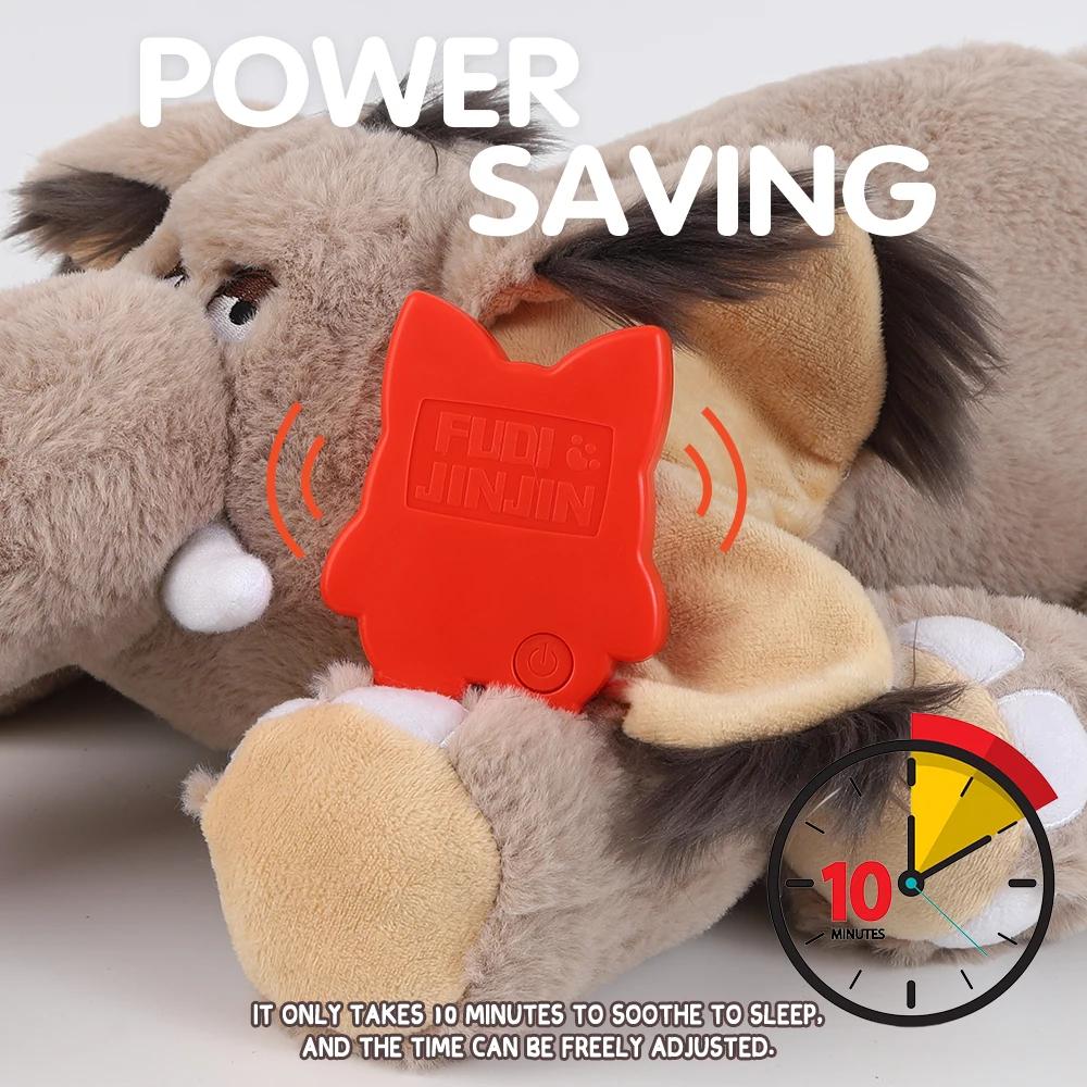 Plüschtier „Mammutwelpe Herzschlag“ für Hunde. Stressabbau und Beruhigungshilfe für Haustiere, Herzschlag-Spielzeug zur Linderung von Hundestress