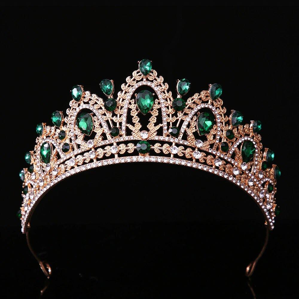 1 st Barock Kristallkrona Elegant Brud Drottning Brudtiaror för Kvinnor Flickor Perfekt Bröllopspresent Håraccessoarer