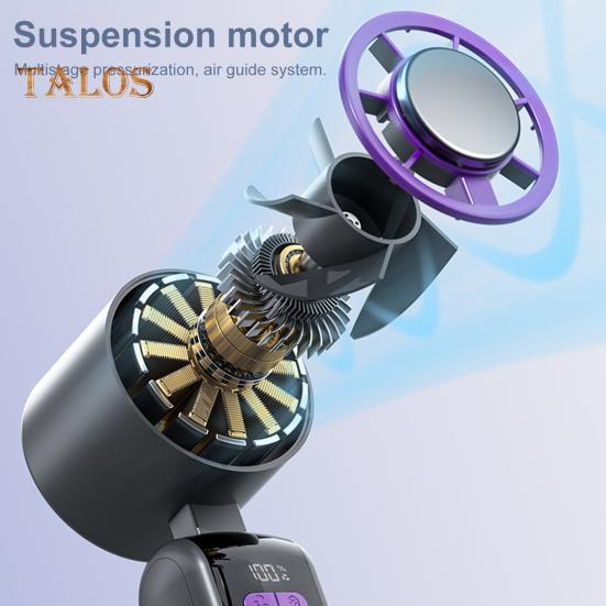 Cooling Fan Digital Display 100 Speeds Strong Airflow Low Noise USB Rechargeable Small Handheld Fan Air Cooler