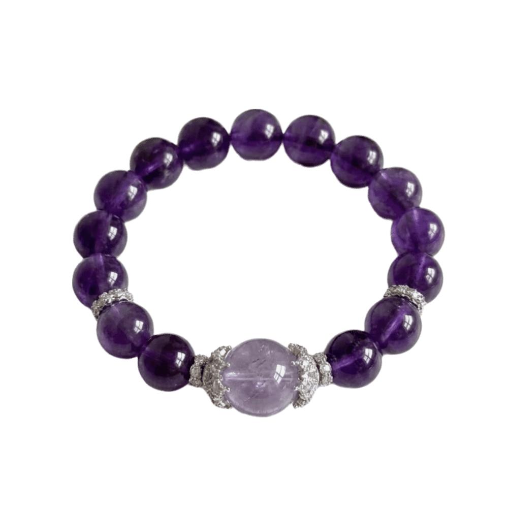 

Smooth Beads Bracelet Gradient Hand Jewelry Niche Purple Crystal Hand Chain Gift фиолетовый