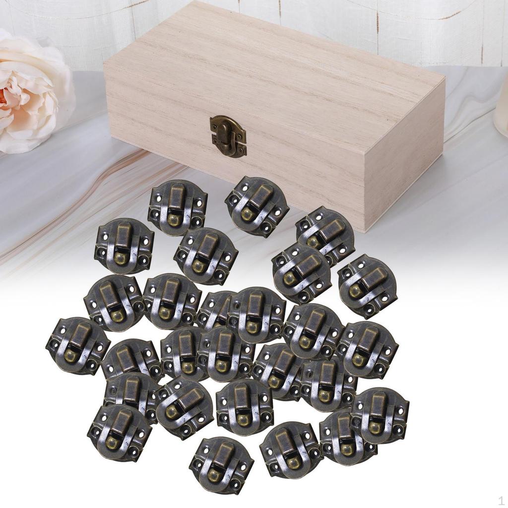 50Pcs Durtable Wooden Box latches, Hasp Locks Hardware Decoration Buckles for Trinket Box, Cabinet,