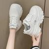 White Black Chunky Sneakers Women Spring Autumn Thick Bottom Shoes Woman's Fashion PU Leather Platform Sneakers Ladies Lace-up