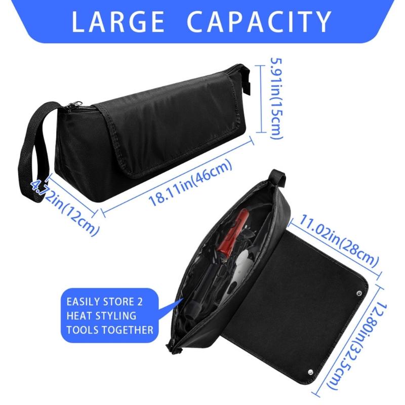 Portable Curling Iron Organizers Multiple Compartment Storage Bag Water Resistant Fabric For Travel Accessories