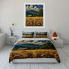 Mountain Landscape Golden Wheat. Bedding Sets Duvet Cover Sets Duvet Covers Pillowcases(1 * Duvet Cover 2 * Pillowcases, Without Duvet Insert)