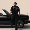 Trendy Brand Represents Retro Cursive Alphabet Short Sleeve Loose Couple Men's and Women's T-Shirt Half Sleeve