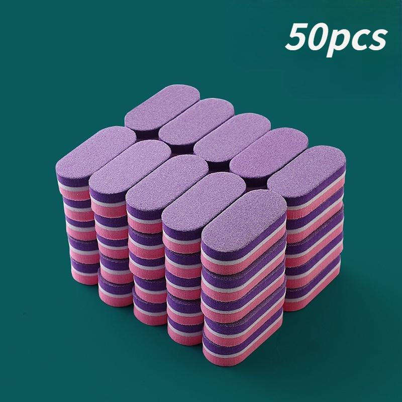 50PCS Nail File Polishing Sponge Mini Small Oval Double Sided Polishing Repair Type Bean Curd Block Manicure Tool Manicure Set