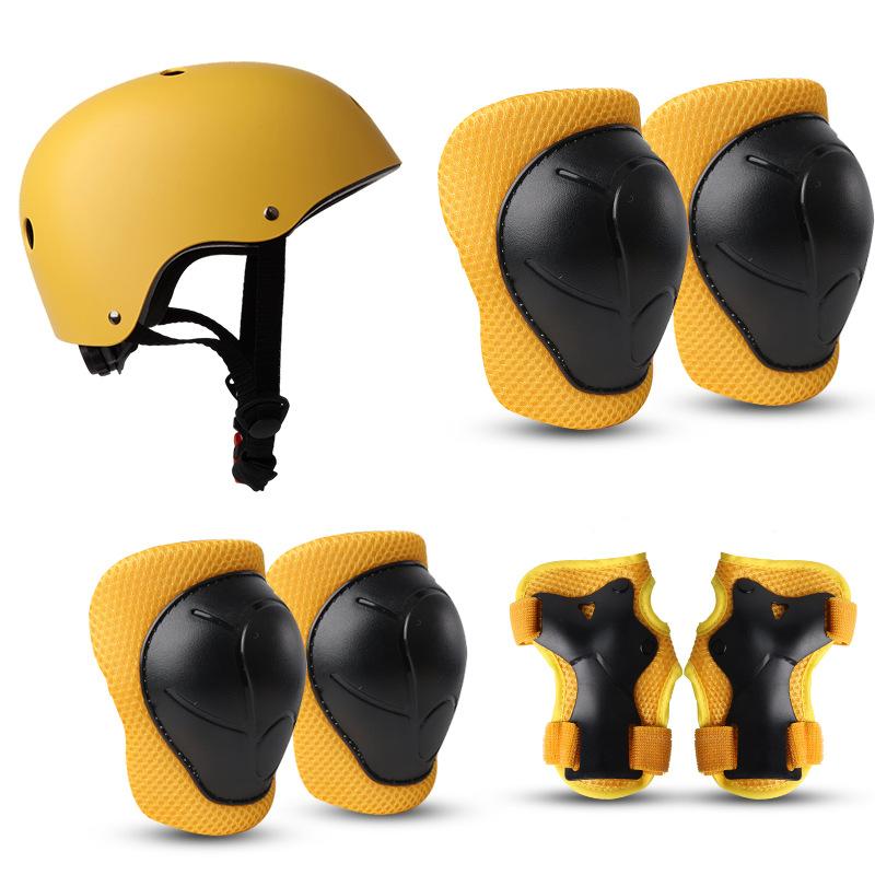 Children's Roller Skating Protective Gear Set Balance Car Skateboard Palm Pads Skating Knee Pads Elbow Pads Bicycle Seven-piece Hard Hat