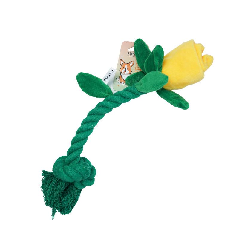 Manufacturer Custom Logo Chew Flower Design Dog Plush Rope Toys жёлтый