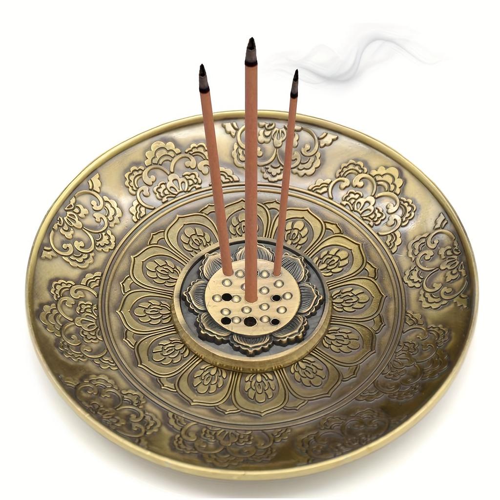 Eleganter Zen für Lotusblume Metall Räuchergefäß - Legierung Yoga Räucherstäbchenhalter mit Aschefänger, Ideal für ruhige Heimdekoration