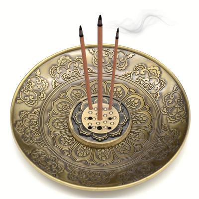Elegant Zen for Lotus Flower Metal Incense Burner - Alloy Yoga Incense Holder with Ash Catcher, Ideal for Serene Home Decor