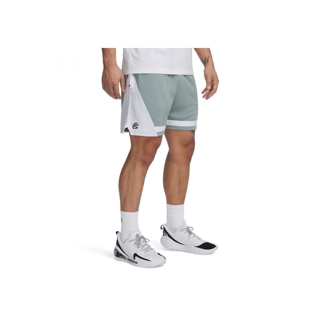 Under Armour Curry Signature Holiday Casual Breathable Durable Basketball Shorts Men shorts Lime-Green 1390344-348