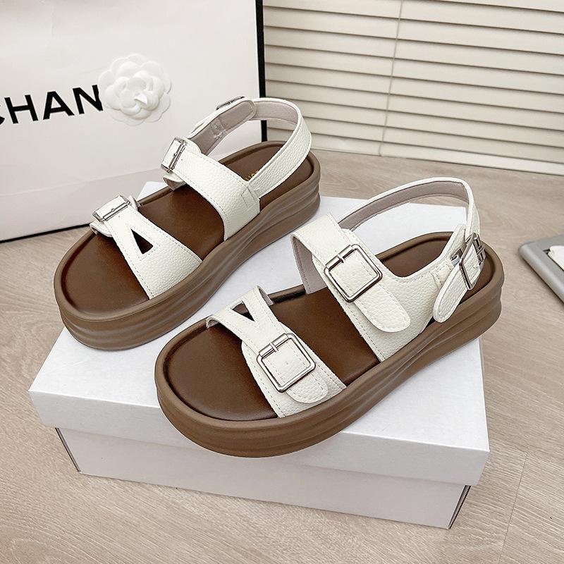 Sports sandals women's 2025 summer new women's platform Roman shoes muffin sole versatile Korean skirt beach shoes