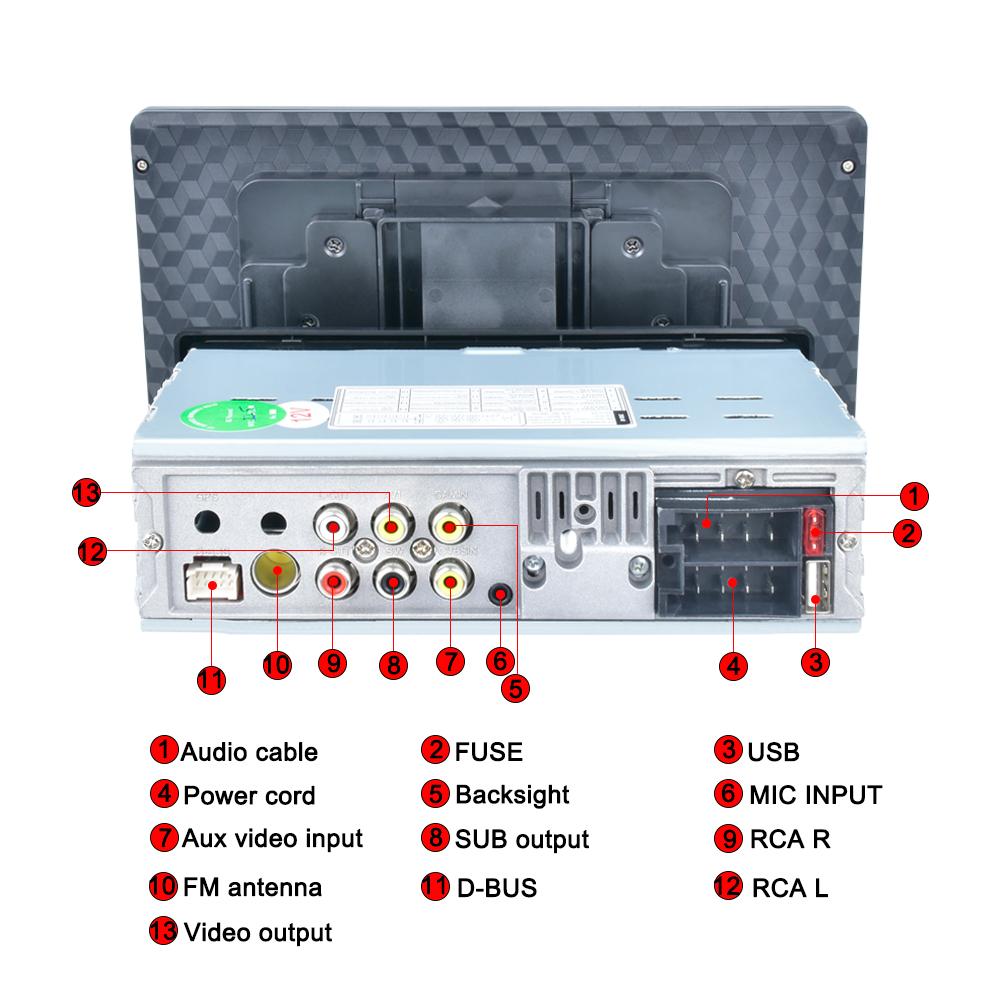 TOYOUSONIC 1 Din Car Radio MP5 Multimedia Player 9" Touch Screen Carplay FM Bluetooth USB BT Mirror Link Android Auto Radio