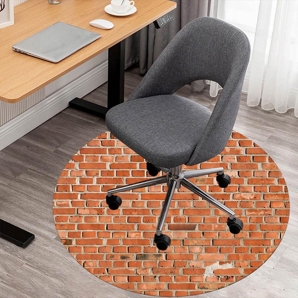 1pc brick wall Round Chair mat Area Rug - Non-Slip, Floor Mat for Office, Bedroom, and Indoor Decor c1125280