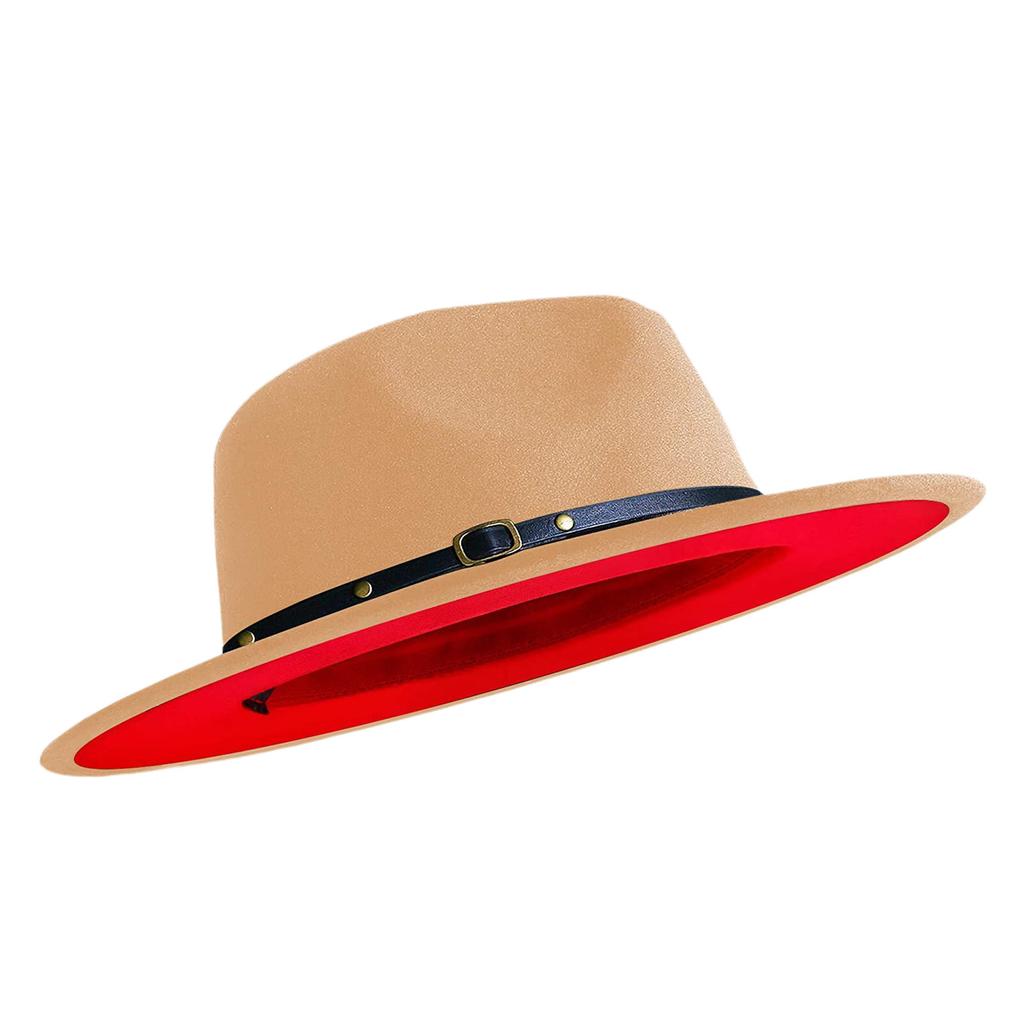 Wide Brim Fedora Adjustable Strap Caps 