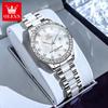 OLEVS Elegant Fashion Women's Watches Stainless Steel Ceramic Strap Original Brand Quartz Wristwatch for Lady Waterproof Date