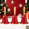 Decorazione Festa di Natale Campanellino Vintage con Manico in Legno, Metallo Chiamata Servizio Decorativo Oro per Ristorante Bar Aula Addestramento Animali, Natale
