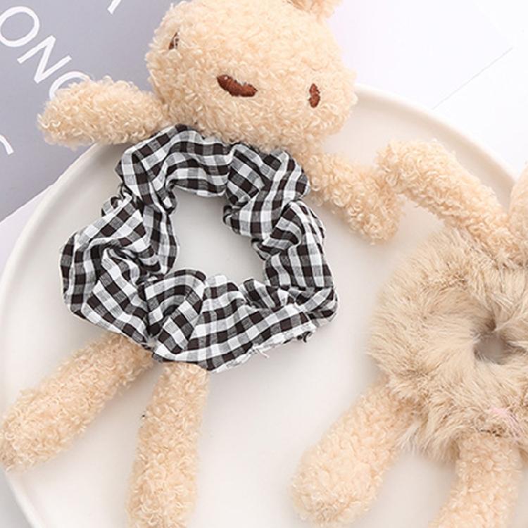 Girls Plush Rabbit Hair Rope Lovely Fluffy Scrunchies Cartoon Bear Elastic Bands