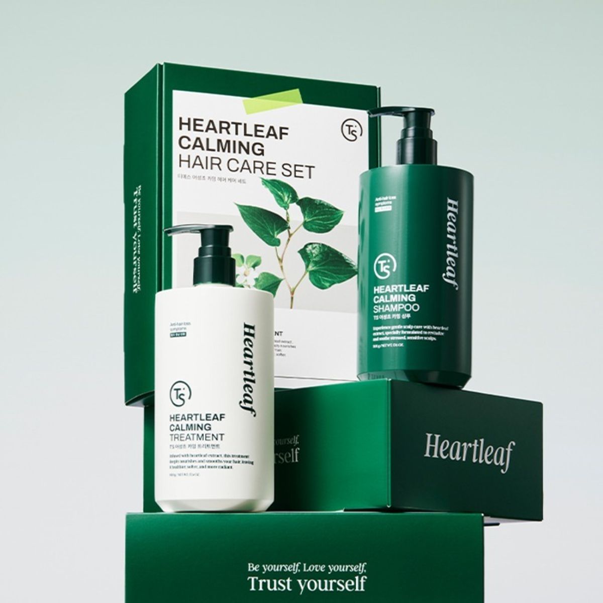 TS Houttuynia Cordata Calming Hair Set (Shampoo 500g + Treatment 500g)