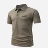 Men's Waffle Knit Short Sleeve Polo Pringle Lion Logo Print Breathable Casual Sport Tops