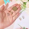 CHGCRAFT 4Pcs 2 Colors Brass Clasps Platinum Golden Charm Holder Pendant Flat Round Clasps Pendant Clasp for Necklace Jewelry Making Bracelet Clasps