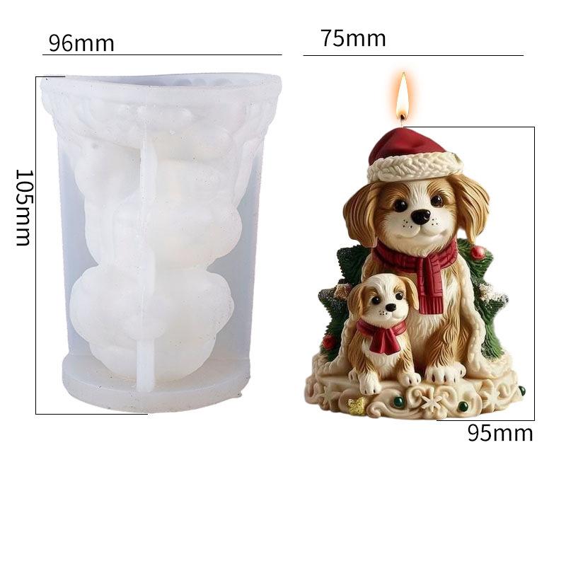 Creative Gift Mold Flexible Pet Candle Mold Christmas Puppy Mold High-Quality For Home Decor Candle Making Holiday Decoration белый