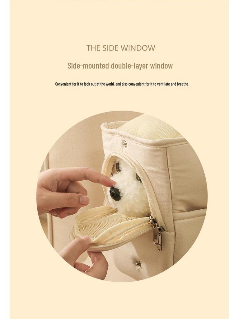 Korean Fashion Portable Pet Bag: Handheld, Crossbody, or Single Shoulder Backpack for Cats and Dogs – Breathable Design