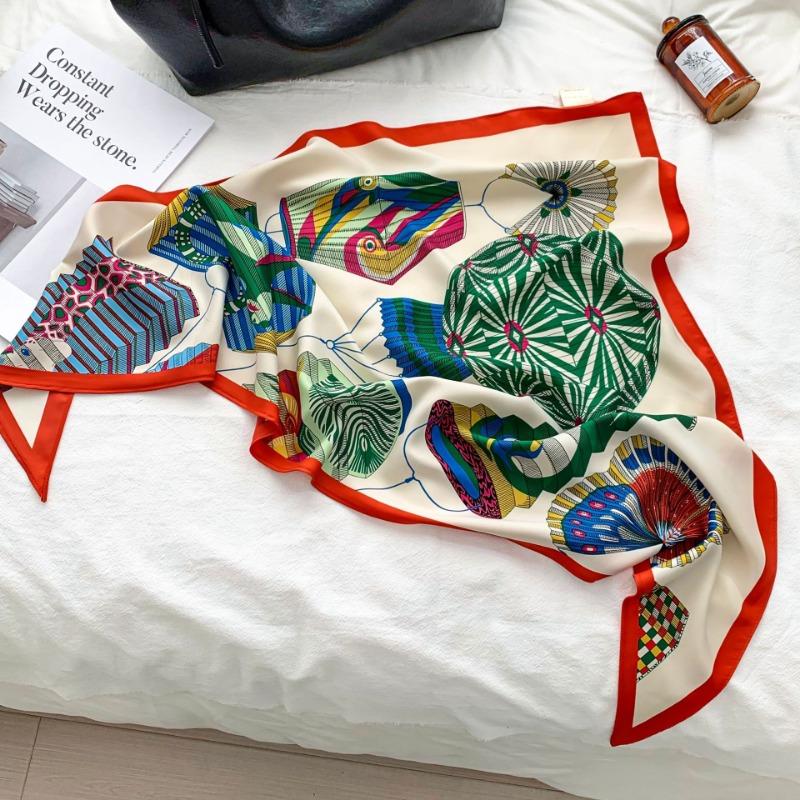 Cashew flower silk scarf new trend bag headscarf headband neck protector scarf scarf small shawl triangle scarf fart curtain