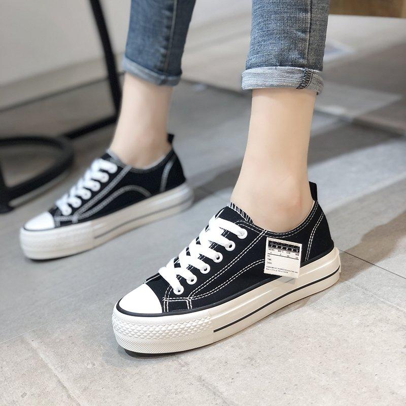 Sneakers for Women Canvas Solid Color Casual Comfortable Ladies Sport Shoes Platform Outdoors Non-slip Women's Sneakers